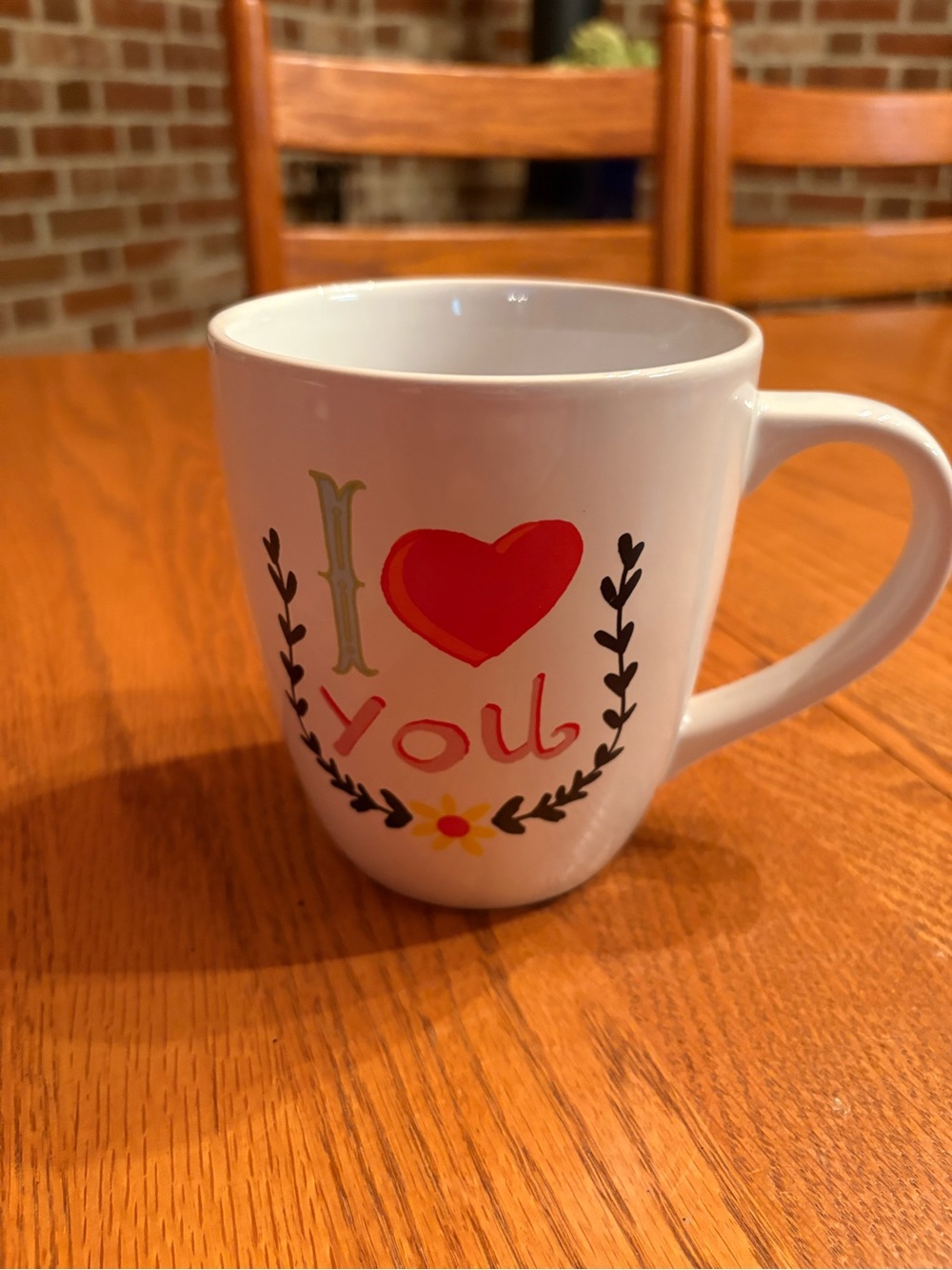 White "I ♥ You" Ceramic 22 Ounce Coffee Mug - White
